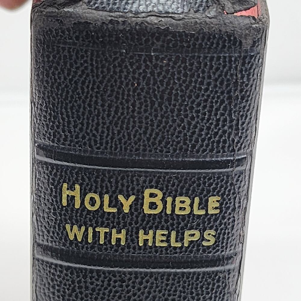 Antique Holy Bible Nelson Self Pronouncing Black Leather 1900s AS IS Need Repair - Picture 2 of 16